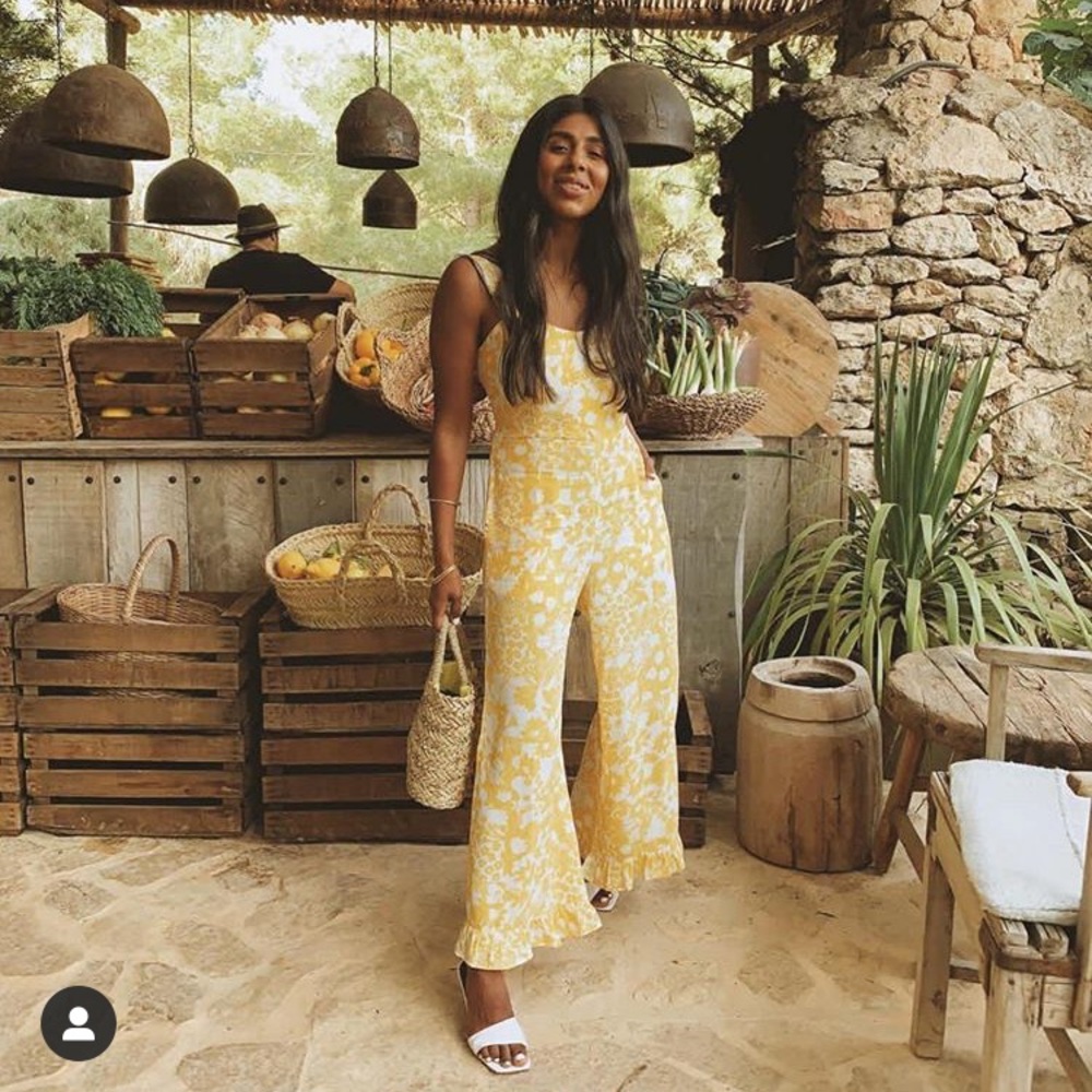 Faithfull the Brand - Kasbah Floral-Print Crepe Jumpsuit Butter Yellow